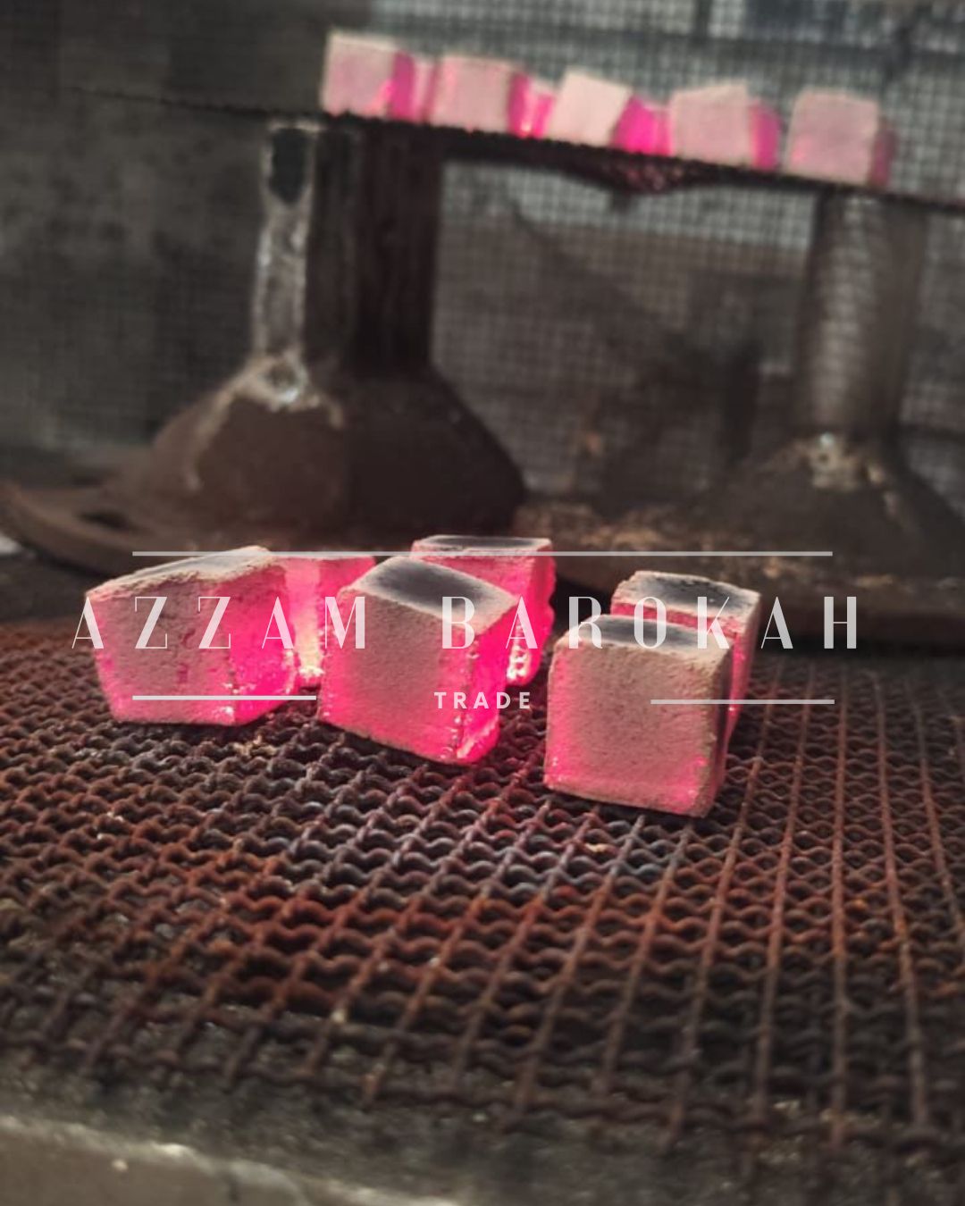 briket cube dibakar